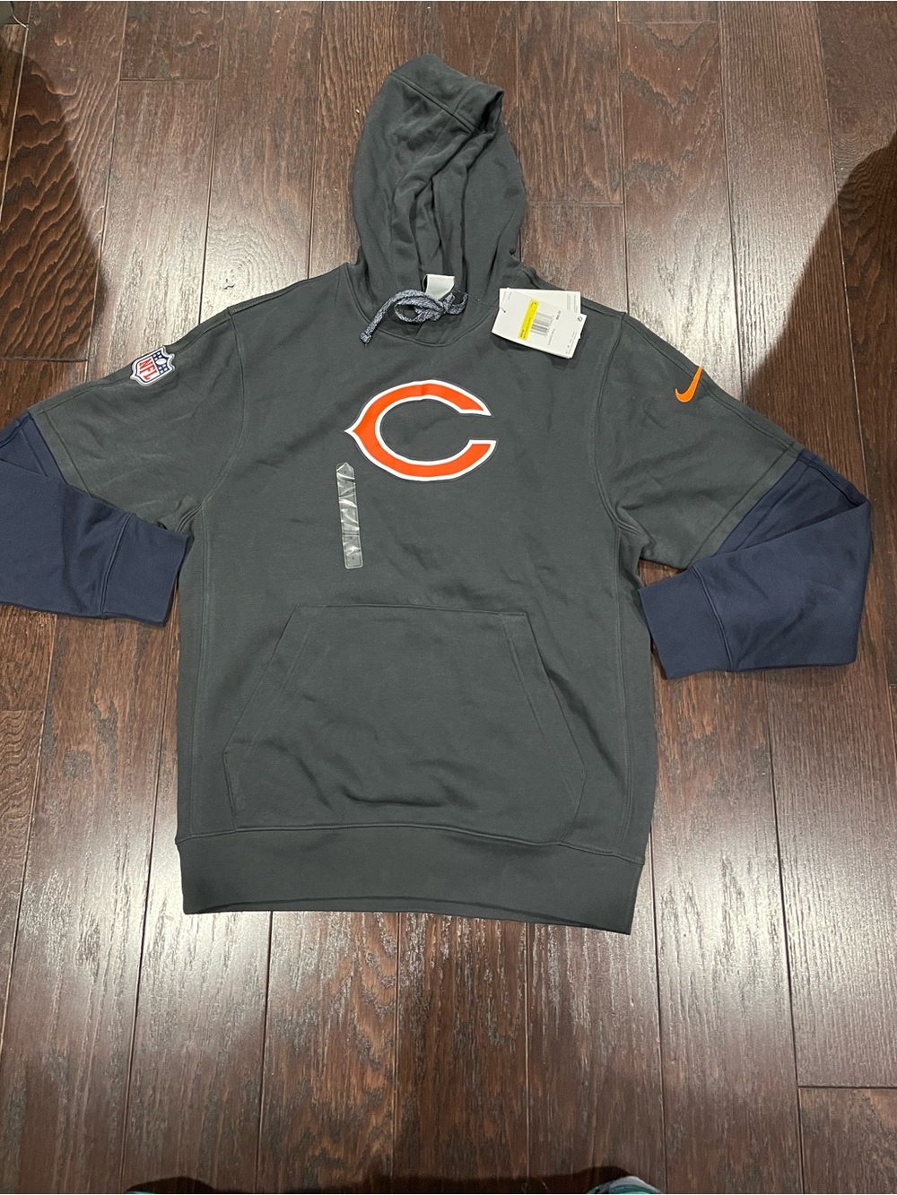 Nike Chicago Bears 2024 Anthracite Sideline Club Pullover Hoodie Men Small NEW